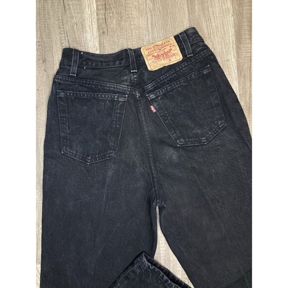 Levi's 501 Vintage 90s 7 JR Straight Black Denim Jeans 24x32 Red Tag USA (1991) - Picture 2 of 11
